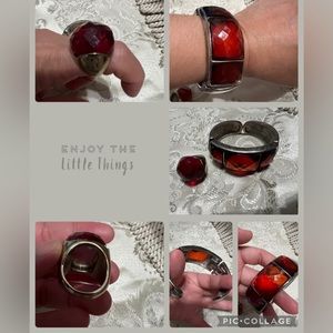 Bundle of  red hard jelly candy jewelry/silver & gold ☝️🌹